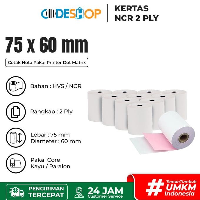 

Sale Kertas Struk Kasir 60 X 75 Mm 2Ply - 1 Slop - Epson Tmu 220D