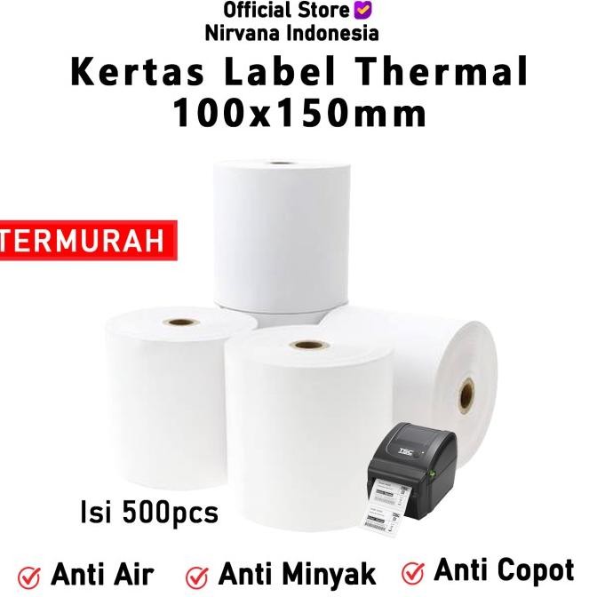 

Sale Label Resi Kertas Thermal Label Sticker 100X150 Roll Barcode Size A6