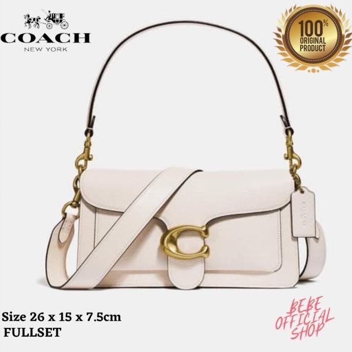 [ORIGINAL] COACH Tabby 26 Leather Shoulder Bag Chalk White / Coach Bag