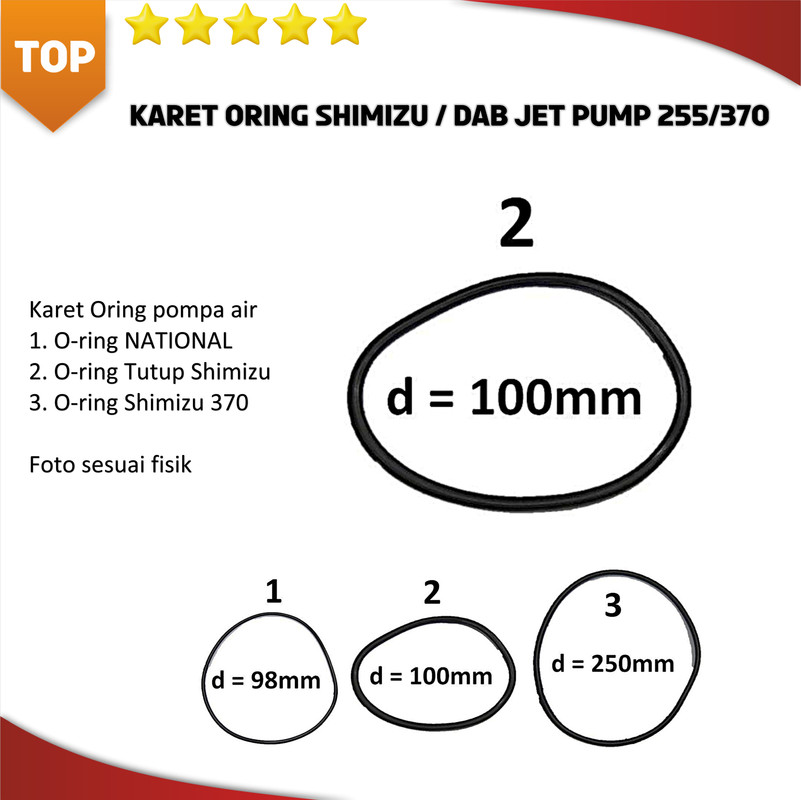 Karet oring SHIMIZU / DAB jet pump