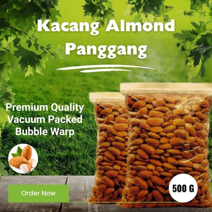 

kacang almond panggang / almond roasted / siap makan /500 Gram WS88