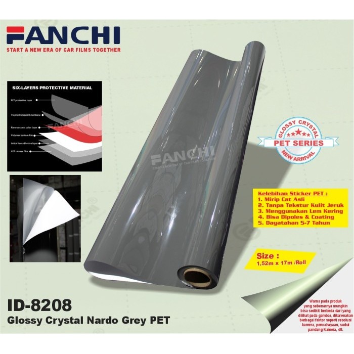 

152CM Sticker FANCHI SG-211 ID-8208 Super Glossy Crystal Nardo Grey PET 152CM permeter