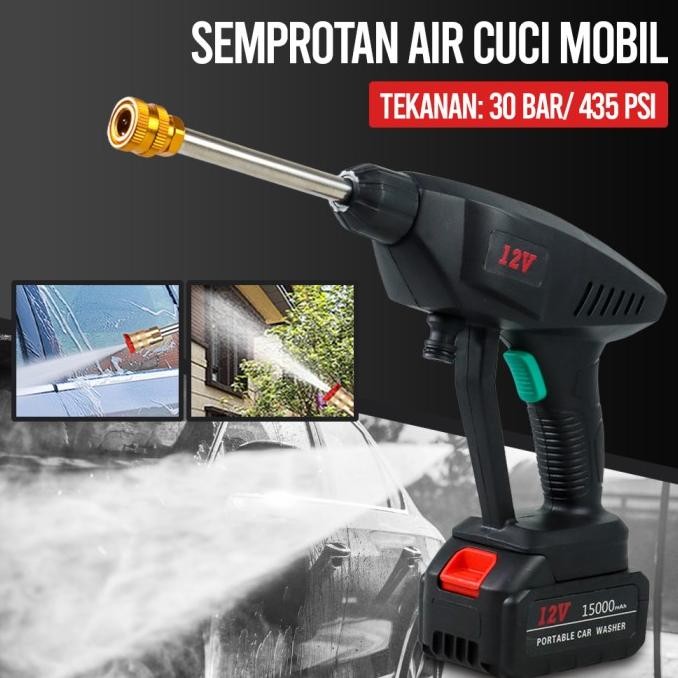 Semprotan Air Portable Cuci Mobil Motor High Pressure Pakai Baterai