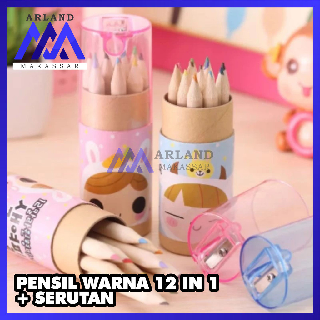 

AM Pensil Warna Tabung 12in1 + Serutan Karakter Pencil Colours Gambar Hadiah Kado Anak Souvenir