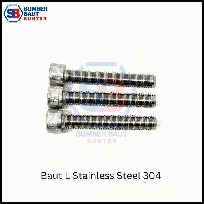 TERBARU M8X110 BAUT L STAINLESS SS 304 HEX HEAD SOCKET SCREW 8 X 110 