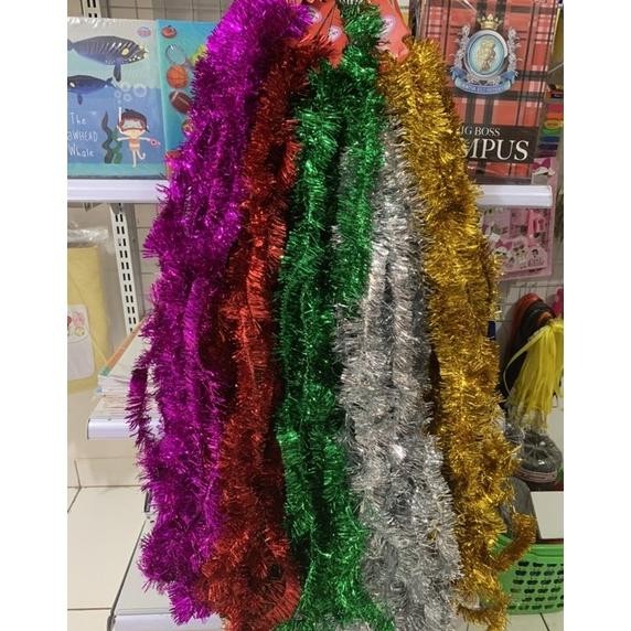 Promo Natal Slinger Metalik Kecil Rumbai Warna Warni Hiasan Pohon Natal Original