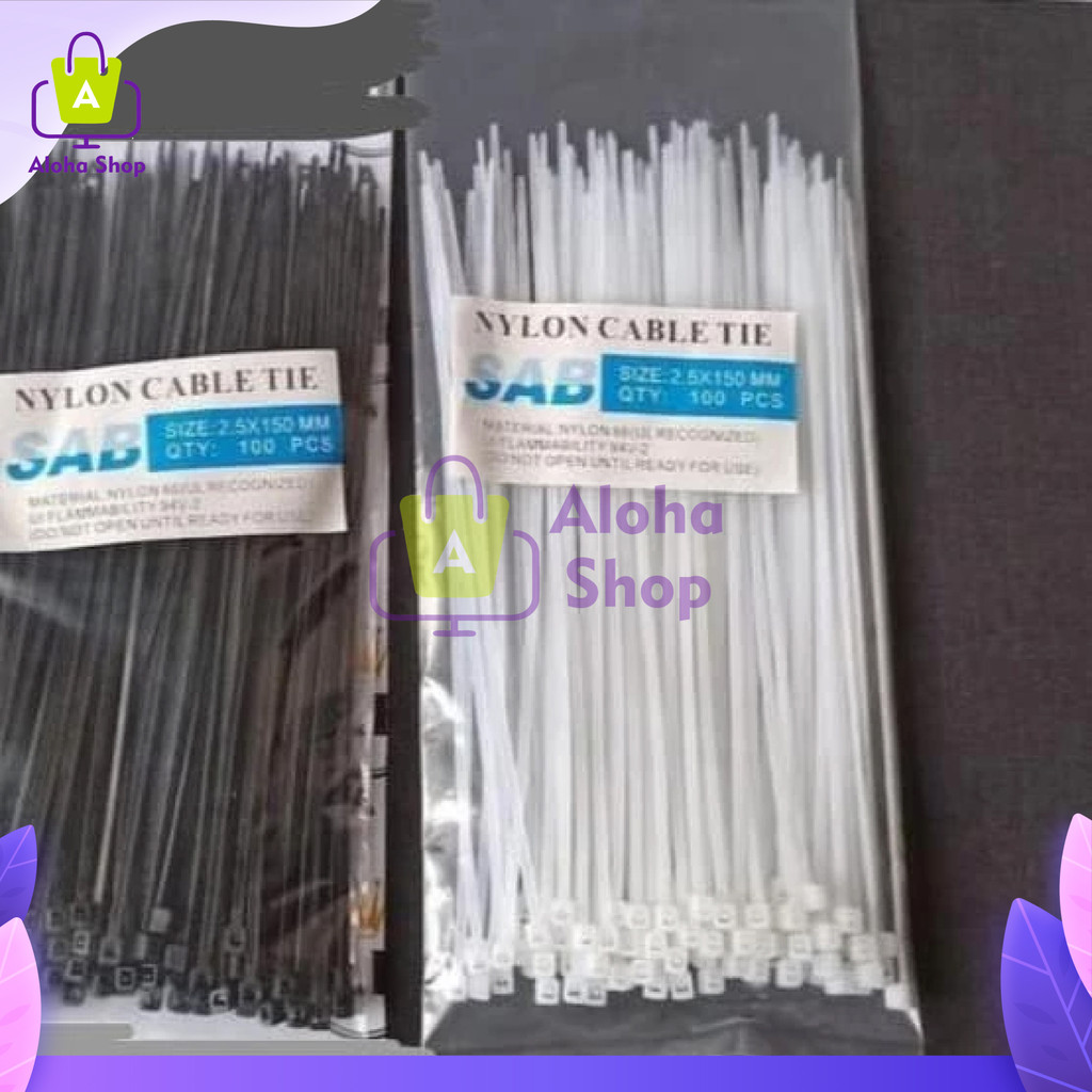 

AS Cable Tali Ties 15cm Per Pack Isi 100pcs Pengikat Kabel Ties Nylon