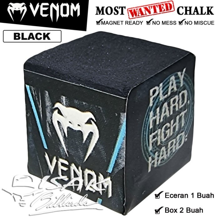

NEW Venom Chalk Black - 1pcs - Ready Billiard Chalks Kapur Biliar Hitam