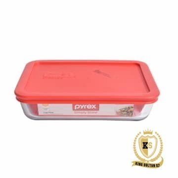 SALE Pyrex 709 Ml Tempat Makanan / Wadah Makanan kaca dengan tutup Merah