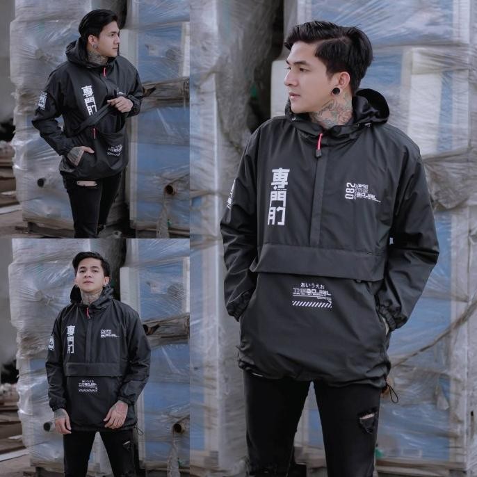 Grosir Jaket Parasut Pria Waterproof Jepang Cagoule Windbreaker Original