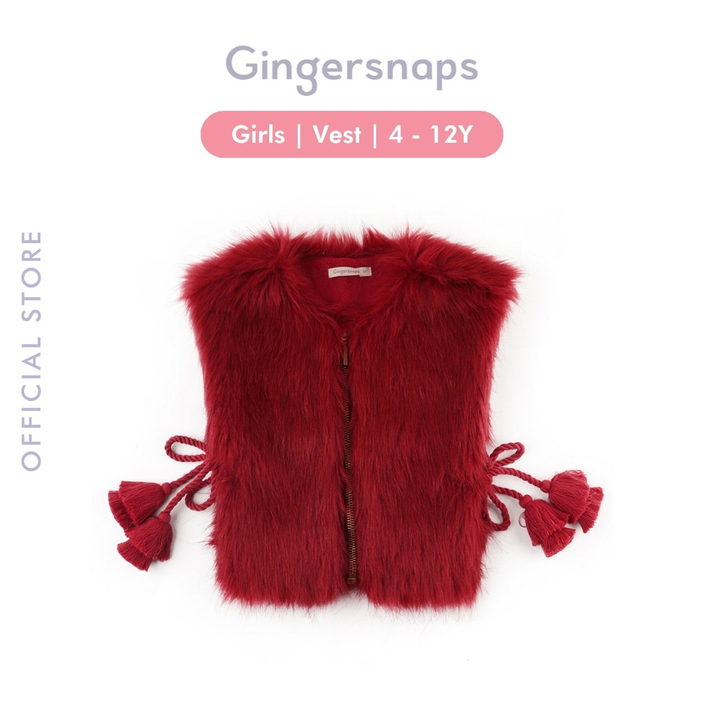 Gingersnaps Magnifique Gilet - Jaket Rompi Anak Perempuan (Merah)