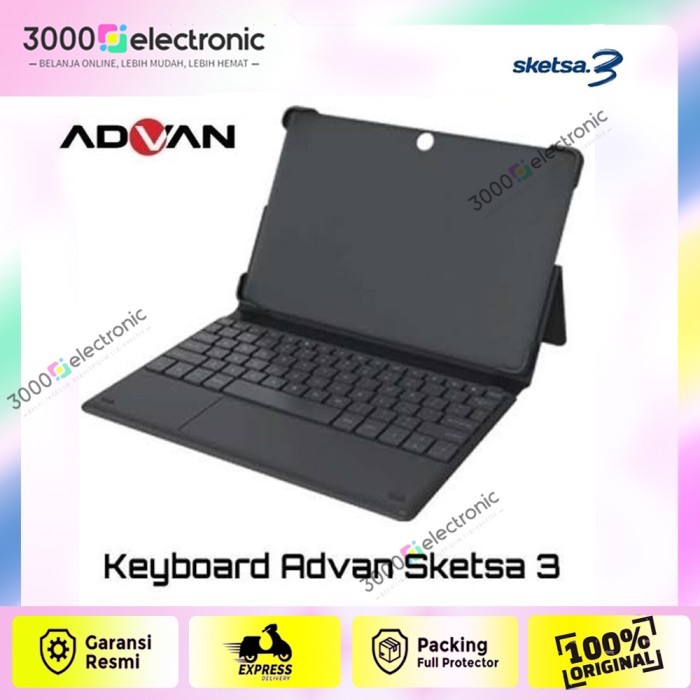 Flip cover Advan sketsa 3 + keyboard tab case sketsa3 key board