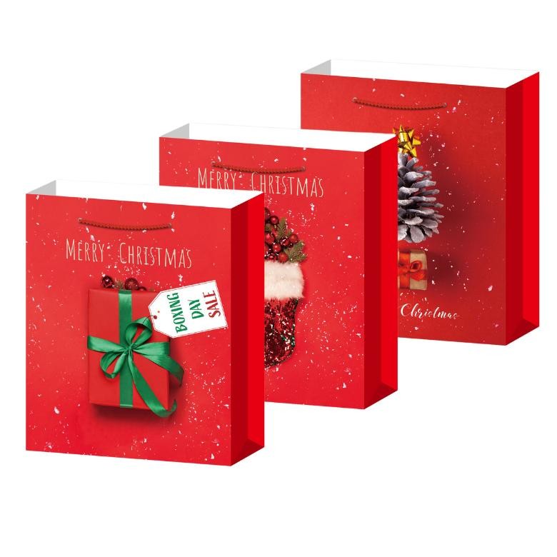 

Paper Bag Natal Motif Red Christmas / Goodie Bag Christmas / Tas Hampers Natal
