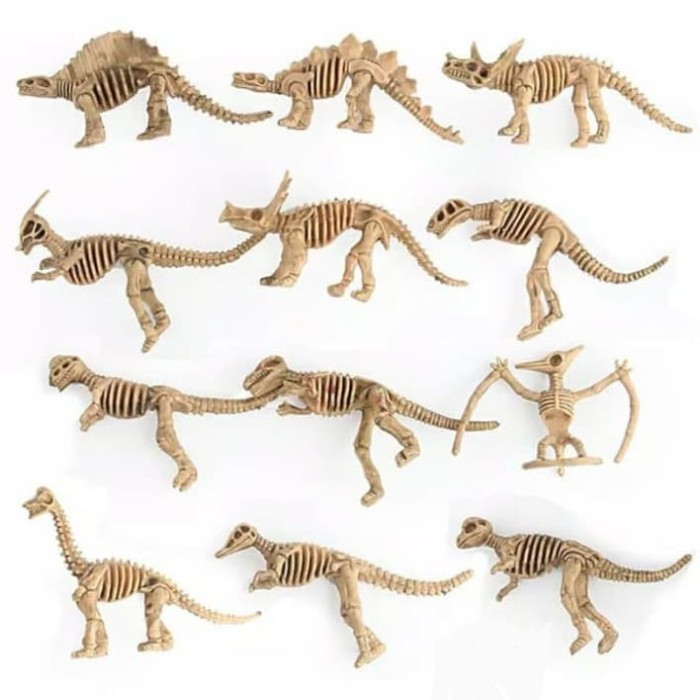 12pc mainan fosil dinosaurus