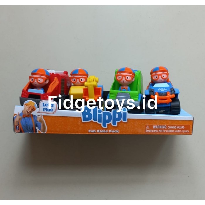 Blippi Toy Vehicles Playset of 4, Larger 3 Inch Size