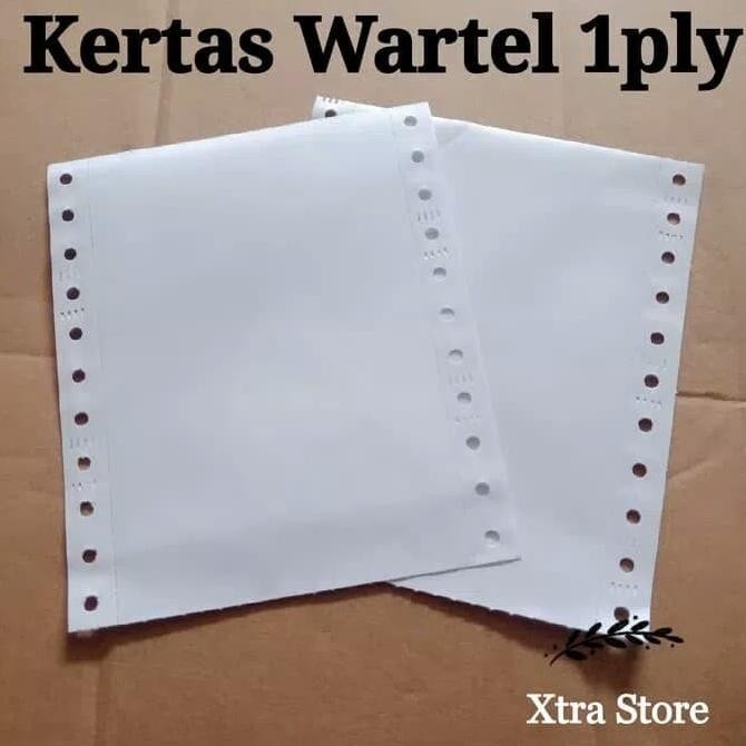 

BEBAS ONGKIR - Kertas wartel 1ply 9.5x11/4 double pin hole continuous form