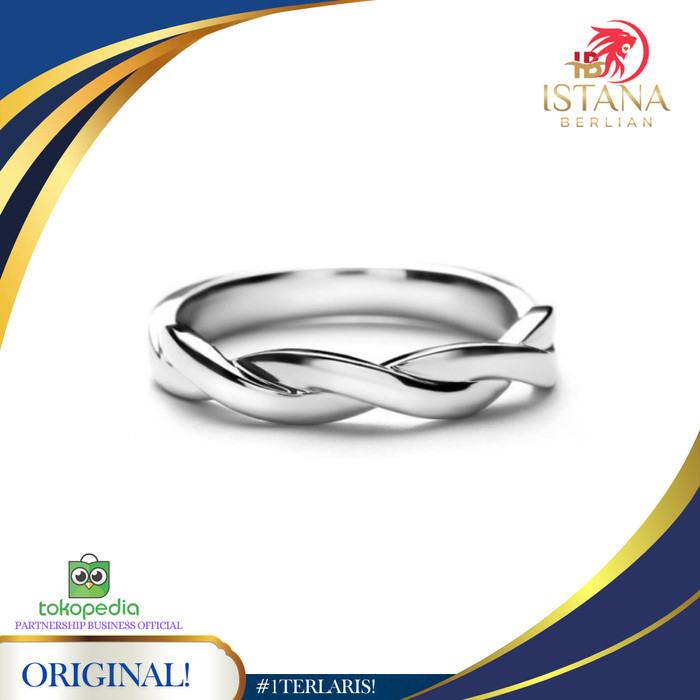 cincin emas putih Pria perhiasan mas Kadar 18K 75%