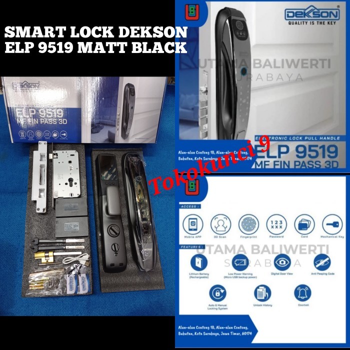 TERBARUUU Kunci Digital Dekson ELP 9519 MF Smart Door Lock Dekkson