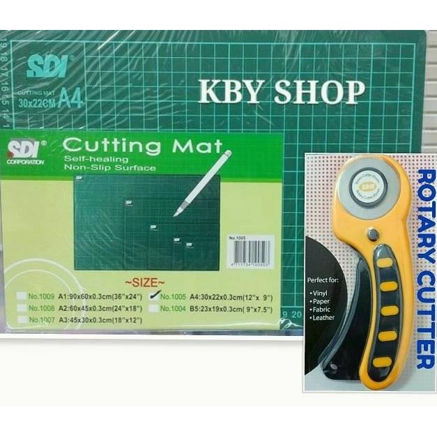 

Termurah PAKET CUTTING MAT SDI A4 + ROTARY CUTTER