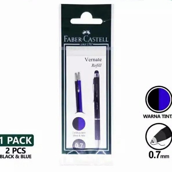

IS112 Refill Vernate 0.7 Faber Castell Tinta Hitam & Biru STOK TERBATAS