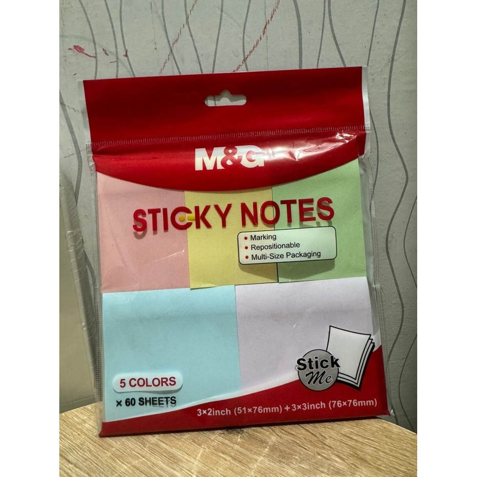 

GJ604 M&G Sticky Note / Memo Sticky Note 3x3Inch 5 Color & 8 Color 60 Sheets NEW