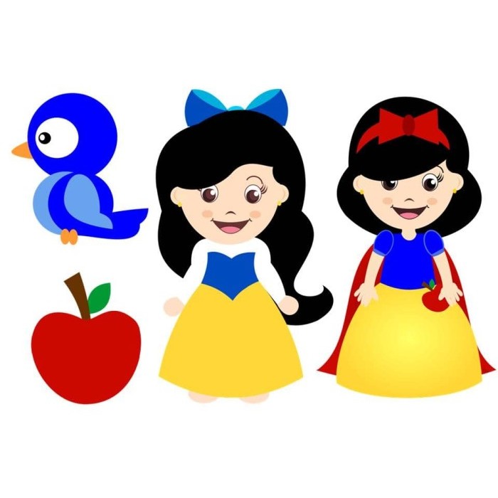 

OZ650 Kertas Cliparts - Snow White Design (4pcs) TERBARU