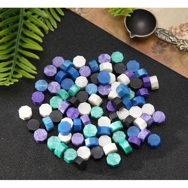 

XU325 Vintage Octagon Sealing Wax Beads - Mixed Color #01 (10pcs) TERBARU