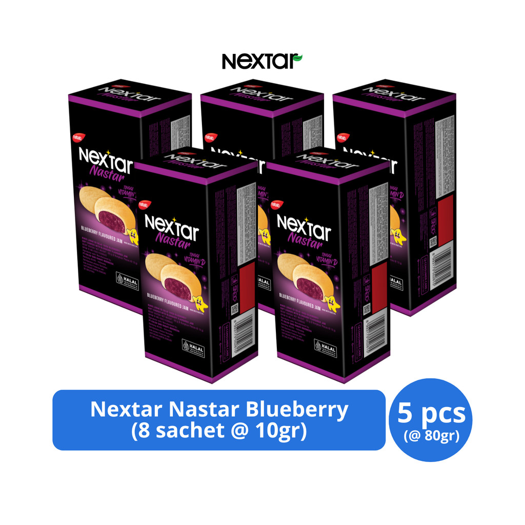 

Nextar Nastar Blueberry Flavoured Jam 80gr (8s @ 10gr) x 5 pcs