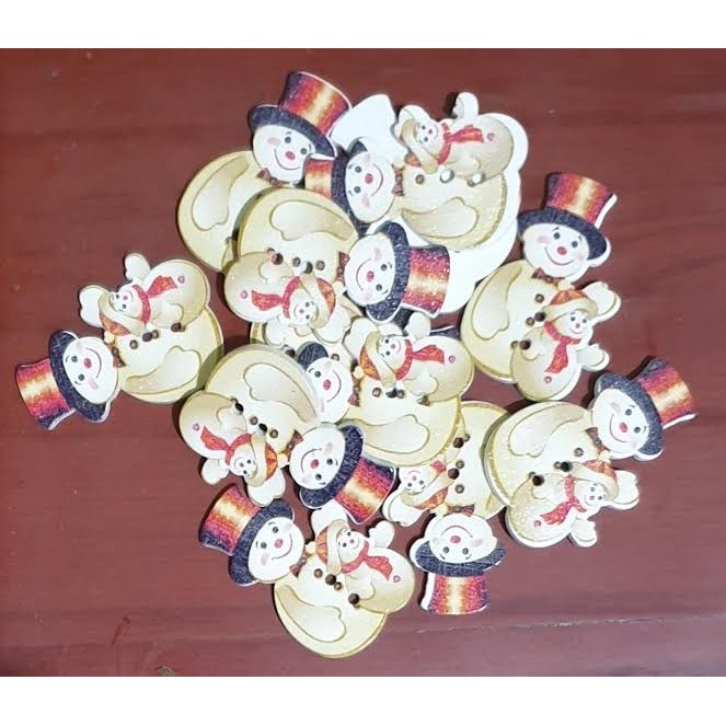 

LL564 Kancing Kayu Dua Lubang - Snowman Style (10pcs) PROMO