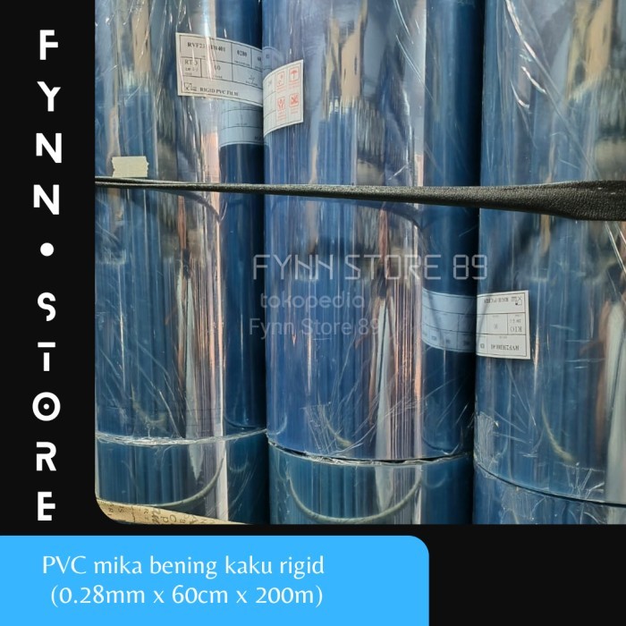 

PVC plastik Mika kaku rigid bening 0.28 mm x 60 cm x 200 m
