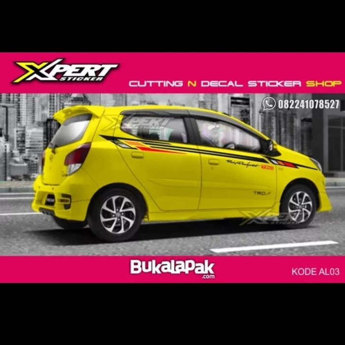 Sticker Mobil Agya Ayla Striping Mobil Stiker Agya Ayla Kuning Sporty
