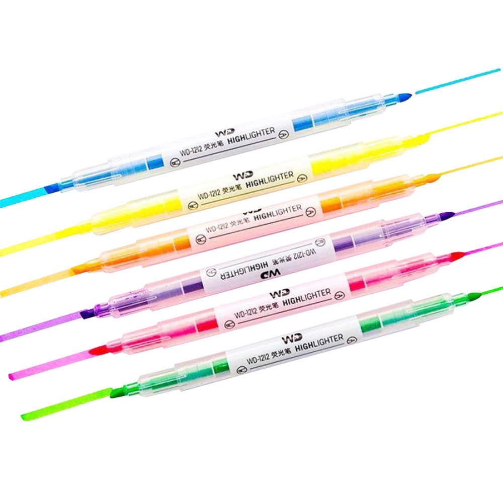 

Highlighter 6 Colors Highlighter Pens Dual Tips Broad Chisel and Fine Tip Highlighter Markers Pen for Adults Students Children School Office Home Supplies