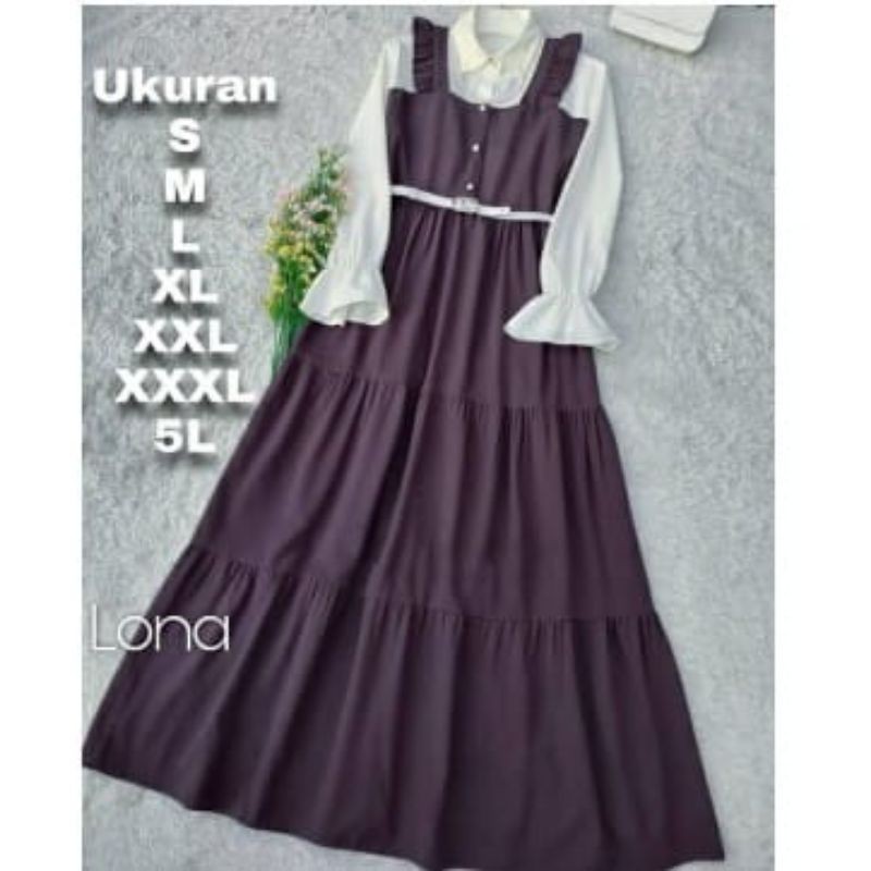 Gamis Susun Mayung Manis bahan moscrepe Grade A