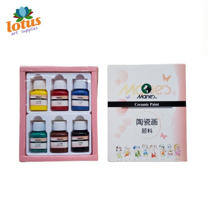 

TERMURAH - MARIES Ceramic Paint/Cat Keramik set 6
