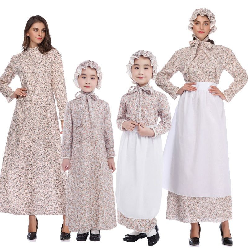 Gaun Motif Bunga Nenek Serigala Drama Tudung Berkendara Merah Kecil