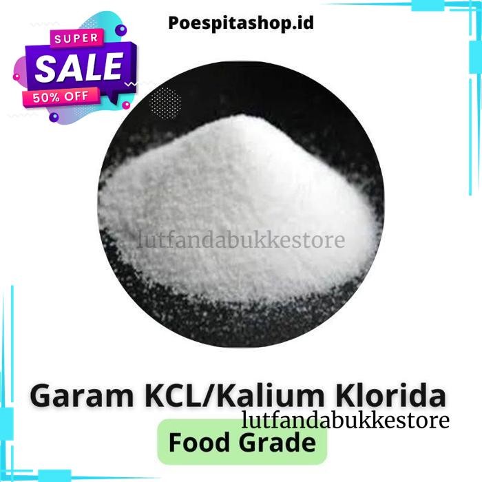 

250 GR GARAM KCL FOOD GRADE/KALIUM KLORIDA /KCL PUTIH/POTTASIUM CHLORIDE EKSLUSIF !!