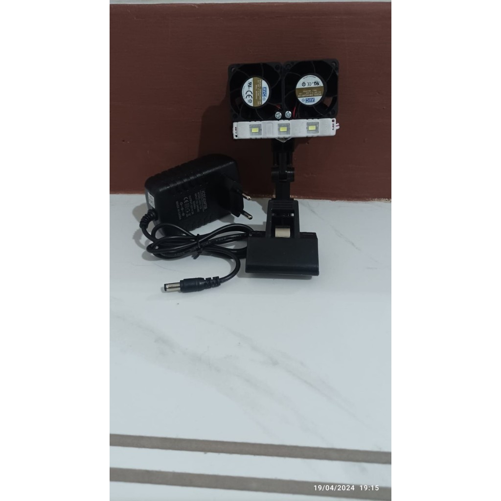 Kipas paddock fan charger tamiya dengan Lampu LED + Saklar