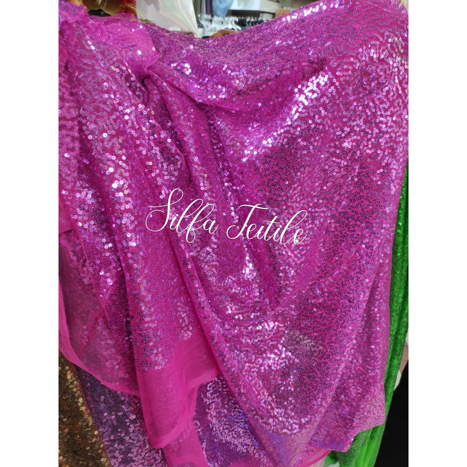 Bahan Kain Tile Payet Sequin / Kain Tile Payet Sequin