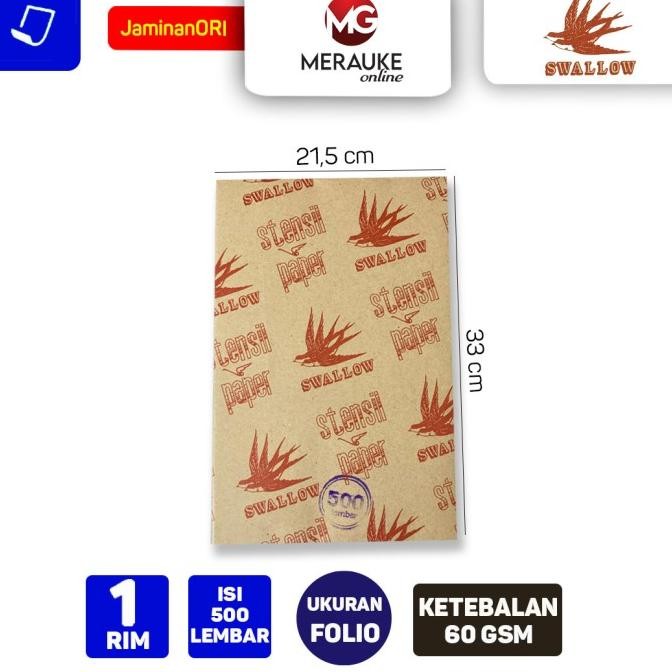 

Sale Kertas Stensil / Kertas Buram Swallow (Folio Isi 500 Lembar)