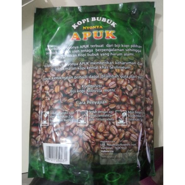 

Ready Kopi Bubuk Halus Nyonya Apuk Robusta Murni 500 Gr