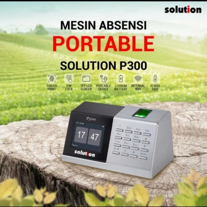 Solution P300 Mesin Absensi Wifi + Battery Fingerprint Portable