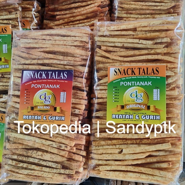 

TERBARU Snack Talas Stick dg DeGe uk.Sedang Pontianak (2 rasa) Gurih & Enak