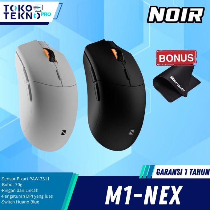 NOIR M1 LITE WIRELESS GAMING MOUSE PMW-3325 GARANSI RESMI