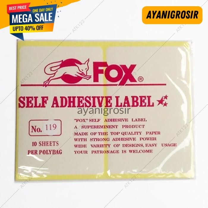 PAKET HEMAT KERTAS / LABEL STIKER FOX NO. 119 UK. 102 X 152 MM (PERSEGI PANJANG) BY AYANI GROSIR 