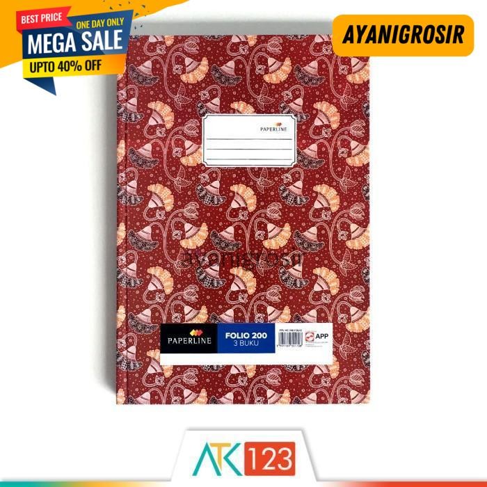 

BEST DEAL BUKU TULIS HARDCOVER PAPERLINE FOLIO 200 LEMBAR BY AYANI GROSIR !!