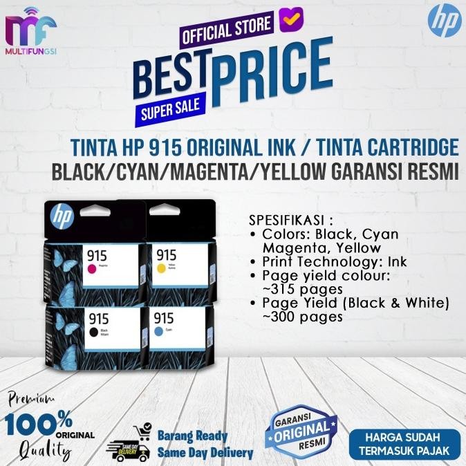 

Tinta HP 915 Original Ink / Tinta Cartridge Black/Cyan/Magenta/Yellow Garansi Resmi