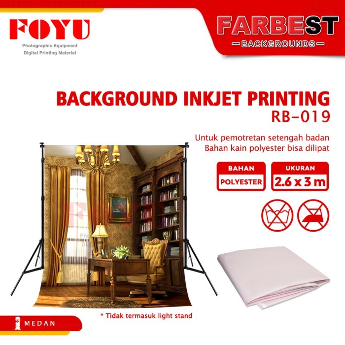 Background Foto Inkjet Uk. 2,6x3 Mtr Wisuda Rak Buku RB-019