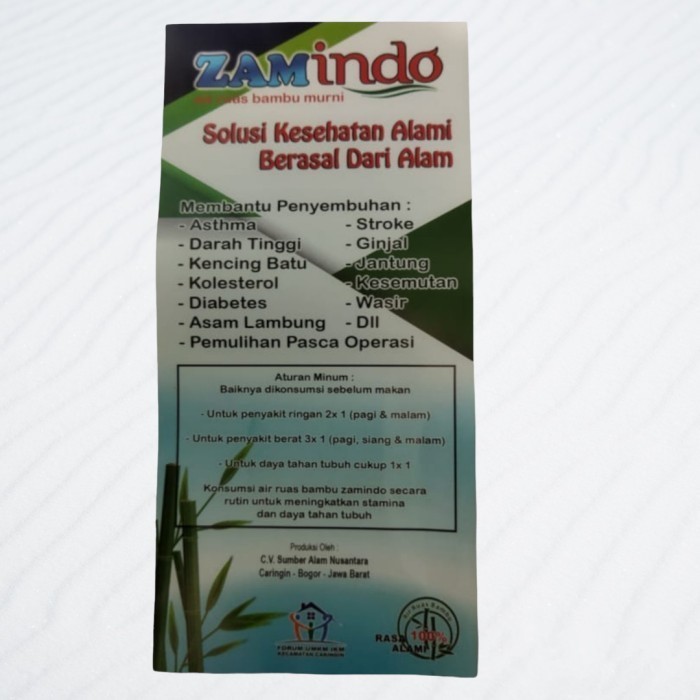 Zamindo Air Ruas Bambu Murni 100% Original Quality