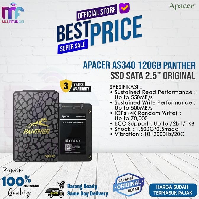 

Apacer AS340 120GB Panther - SSD SATA 2.5" Original