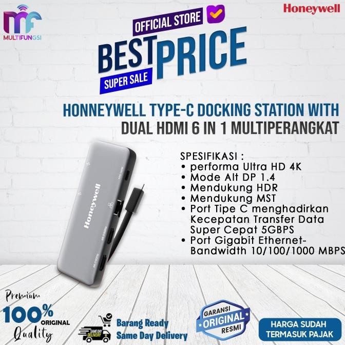 

Honeywell Type-C Docking Station with Dual HDMI 6 in 1 Multiperangkat